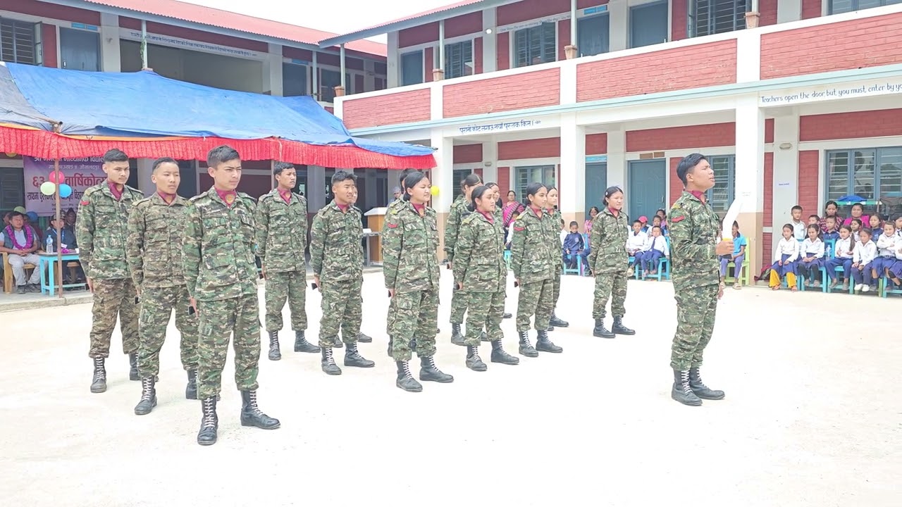 Bhagawati Secondary School Manebhanjyang Okhaldhung  Presentation by the NCC Students