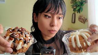 ASMR soft spoken/eating sounds ||| Turtle Cheesecake Cake and Lemon Raspberry Cake