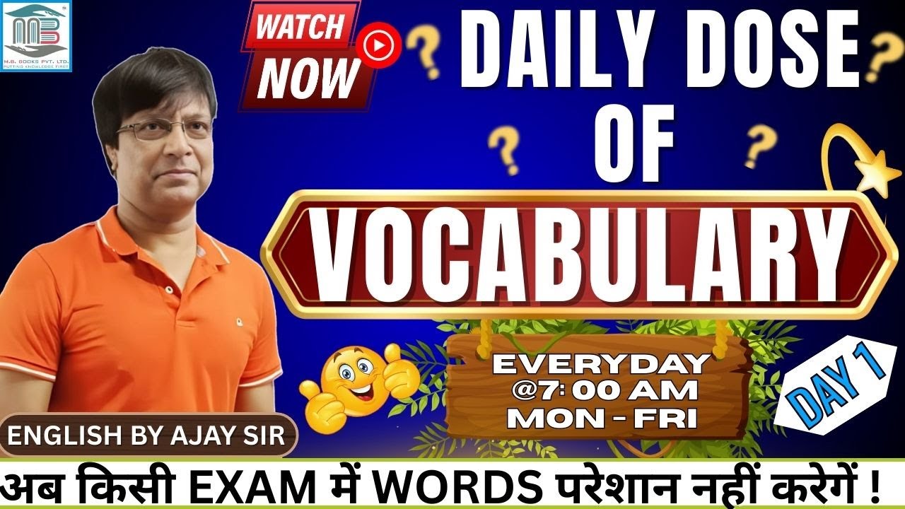 DAILY DOSE OF VOCABULARY || DAY 1 || Bank || SSC || All exams ...