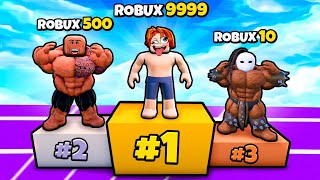 NOOB COM ROBUX INFINITO NA COMPETIÇÃO DE FORÇA NO ROBLOX 💀💀 screenshot 3