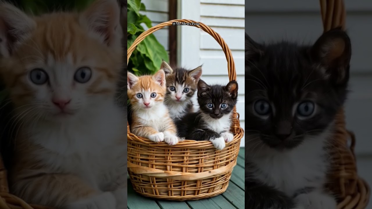 🐱🐱🐱 Cozy Basket Chill – Kittens on Veranda Vibes!