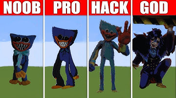 PIXEL ART (NOOB vs PRO vs HACKER vs GOD) HUGGY WUGGY IN MINECRAFT!