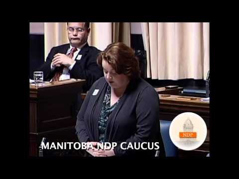 Honourable Jennifer Howard speaks about the National Day of Mourning in the Legislature and the participation of young workers in the walk to the legislative building.