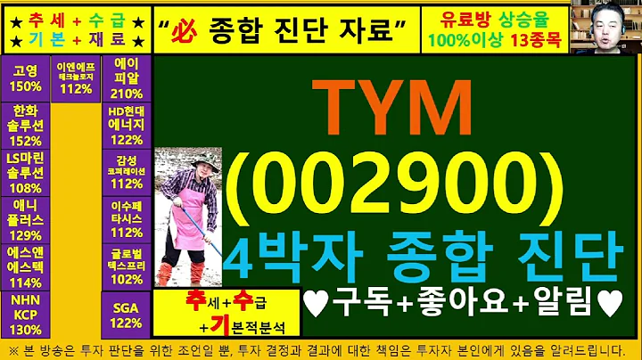TYM(동양물산002900)4차원종목진단및향후주가전망 추수기(추수)전문가