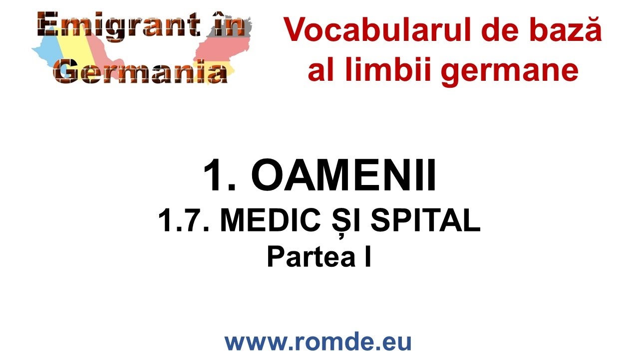 Vocabularul limbii germane - 17 Arzt und Krankenhaus - Medic si spital-I