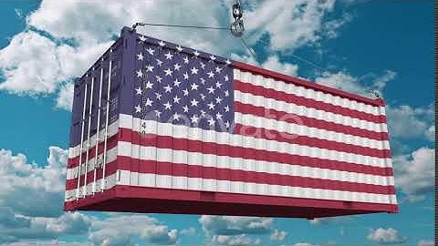 Container with Flag of the United States of America | Motion Graphics - Envato elements