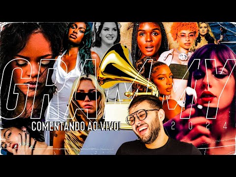 🚨 COMENTANDO O GRAMMY 2024 AO VIVO! TAYLOR SWIFT, SZA, MILEY CYRUS, LANA DEL REY E MAIS!!