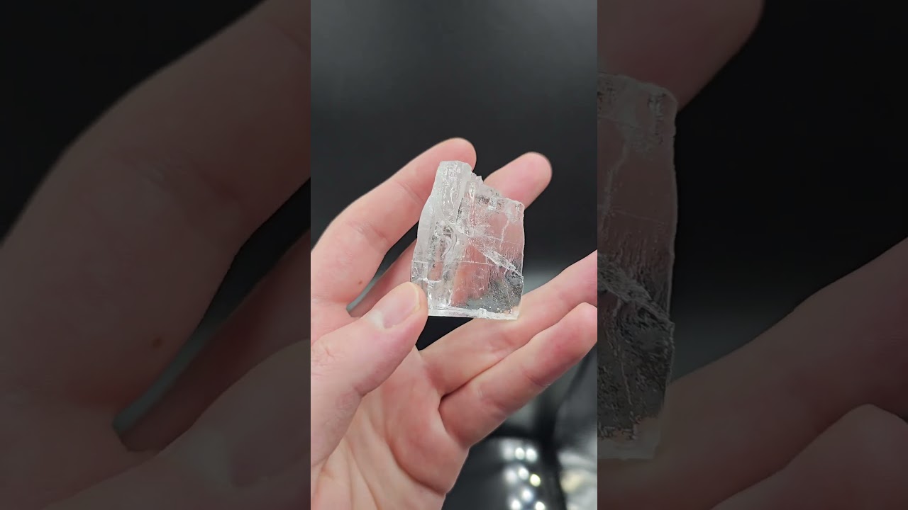Halite crystal, salt crystal, transparent sample 46 g