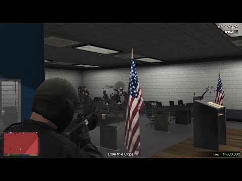 GTA 5 - Bank Heist & Police Station Attack + Ten Star Escape