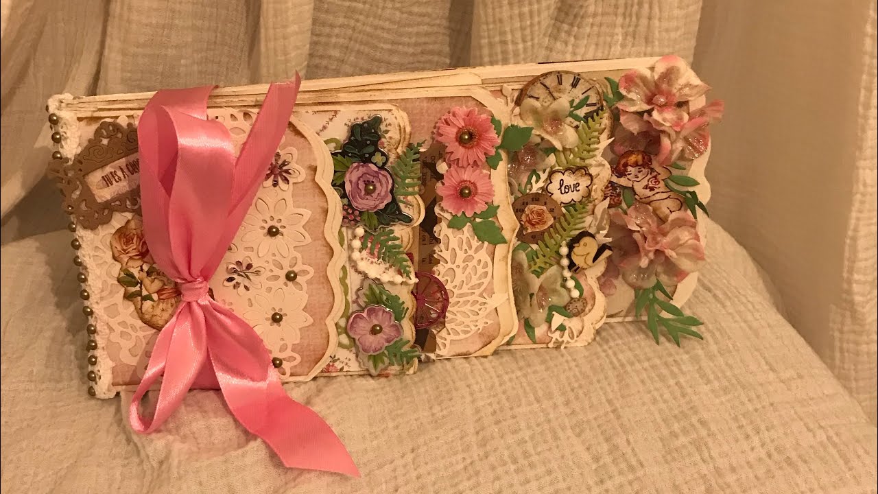 Scrapbooking tutoriel album avec les bordures action (2ème partie )e🌺🌺🌺