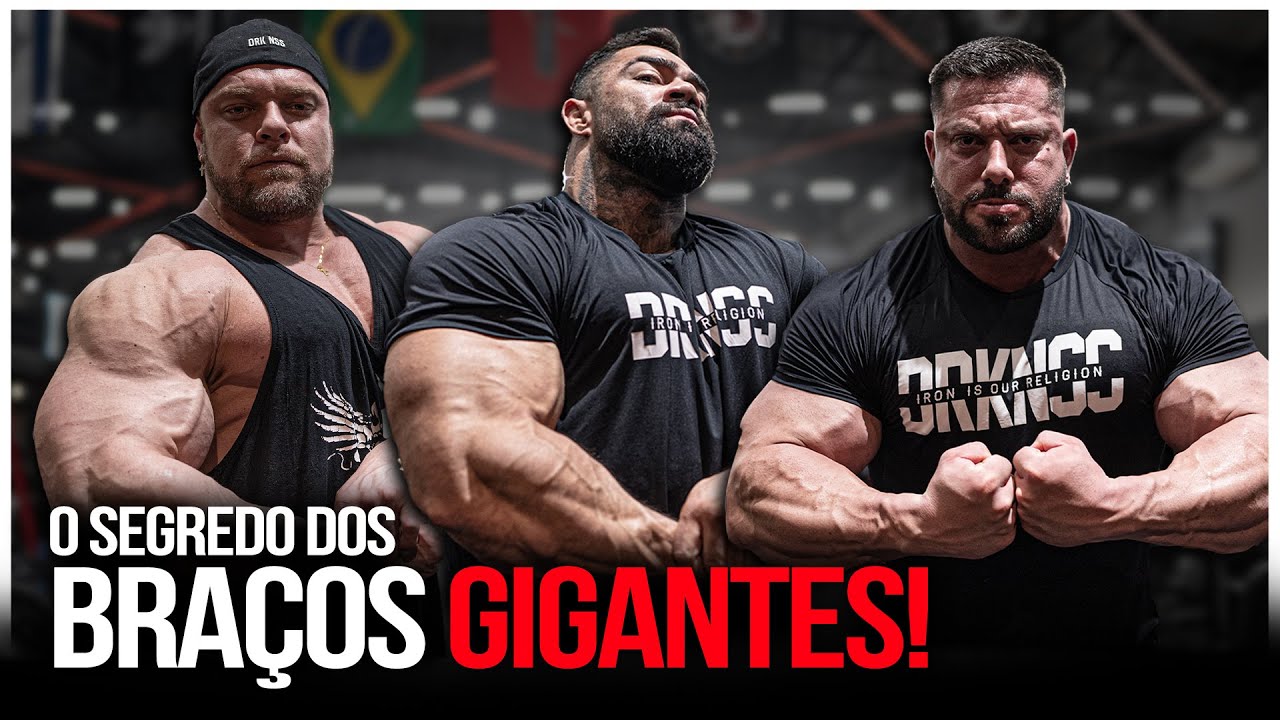 BRAÇOS GIGANTES: O segredo do treino dos MONSTROS DE 140kg!! | Bruno Santos, Peres e Boff