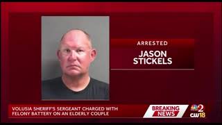 July 6, 2026, Sergeant Jason Stickels arrested on felony charges for attacking elderly couple at bar