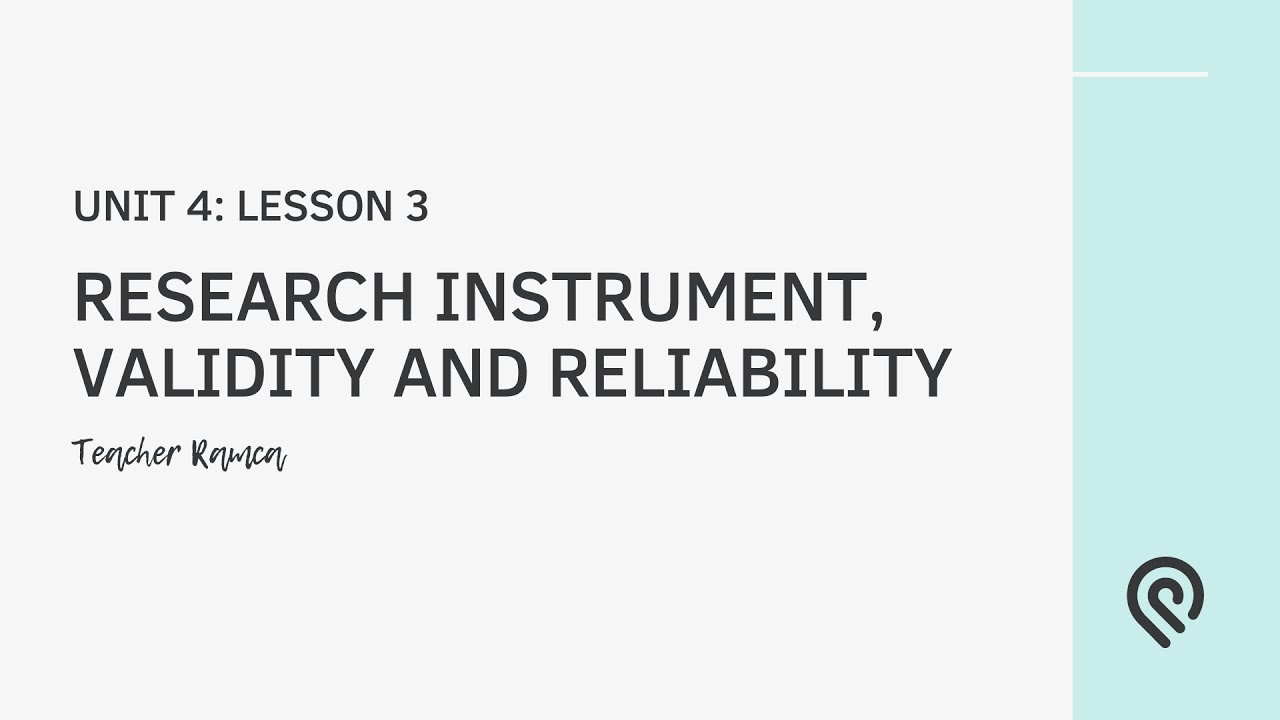 validity and reliability of research instrument example