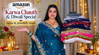 Amazon karwachauth & Diwali special Saree & Jewellery haul screenshot 5