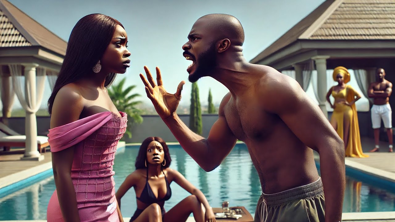 Муж ударил свою любовницу у бассейна, когда она появилась, чтобы посеять хаос между ним и женой