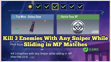 Call Of Duty Mobile Kill 3 Enemies With Any Sniper While Sliding in MP Matches Task Complete