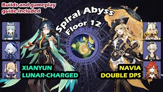 5.8 Xianyun Lunar-Charged, Navia Double Dps - Genshin Impact Spiral Abyss Floor 12