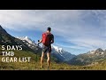What To Pack For completing The Tour Du Mont Blanc In 5 Days | Ultralight: base weight 5kg  / 11 lbs