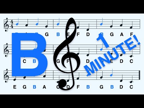 ミュージック Note By Note Treble Clef Note Reading: Learn B in 1 Minute! - 7th ABC Note