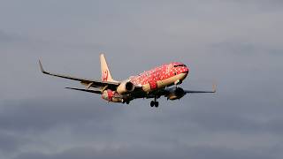 さくらジンベエの着陸 JTA Boeing 737-800 JA06RK - YouTube