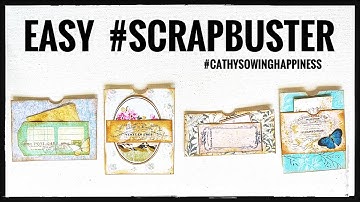 Easy Gusseted Double Pockets #scrapbuster #cathysowinghappiness