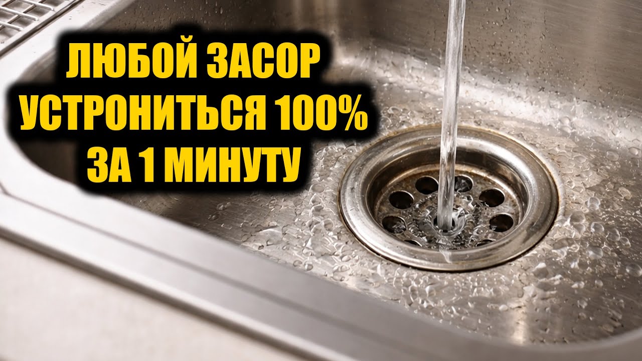 От засора в раковине и трубах это самый быстрый способ который работает за 1 минуту