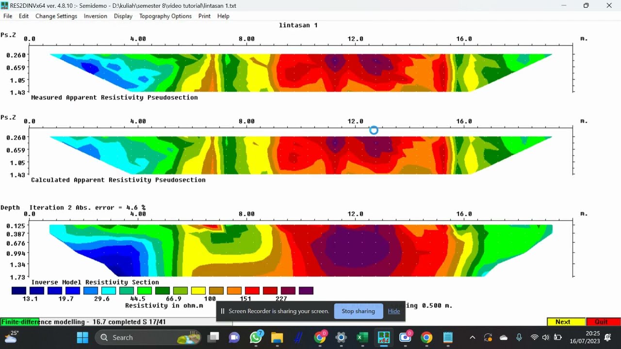 Tutorial pengolahan data geolistrik 2D Wenner schlumberger dengan Res2Dinv