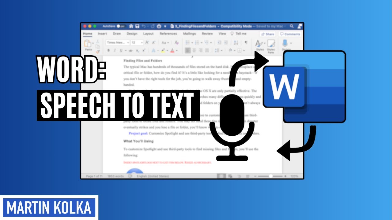 How To Dictate In Word - YouTube