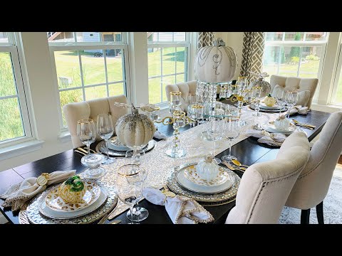Video: NEW* HOW TO DECORATE OVER THE TOP GLAM FALL TABLESCAPE | HOME DECOR #GLAM