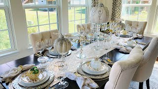 NEW* HOW TO DECORATE OVER THE TOP GLAM FALL TABLESCAPE | HOME DECOR #GLAM