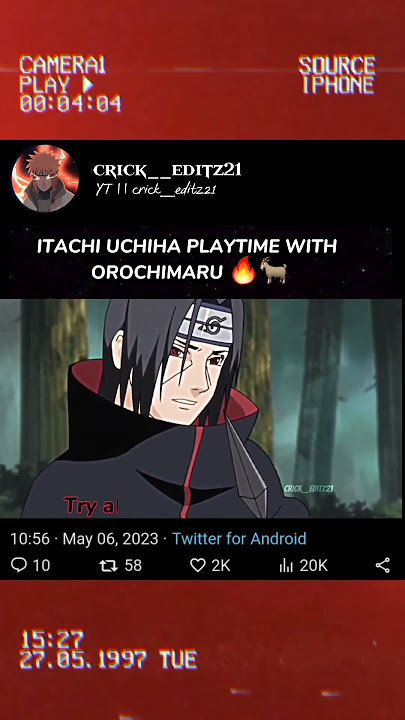 Itachi uchiha normally flexing his sharingan 🔥 | Itachi Uchiha vs Orochimaru