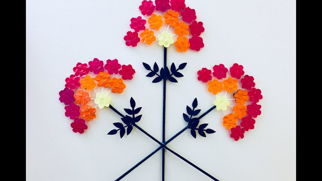 Best out of waste wall decor idea Waste material craft/Wall hanging