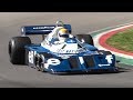 Legendary 6wheeled 1977 tyrrell p34 f1 car at imola circuit