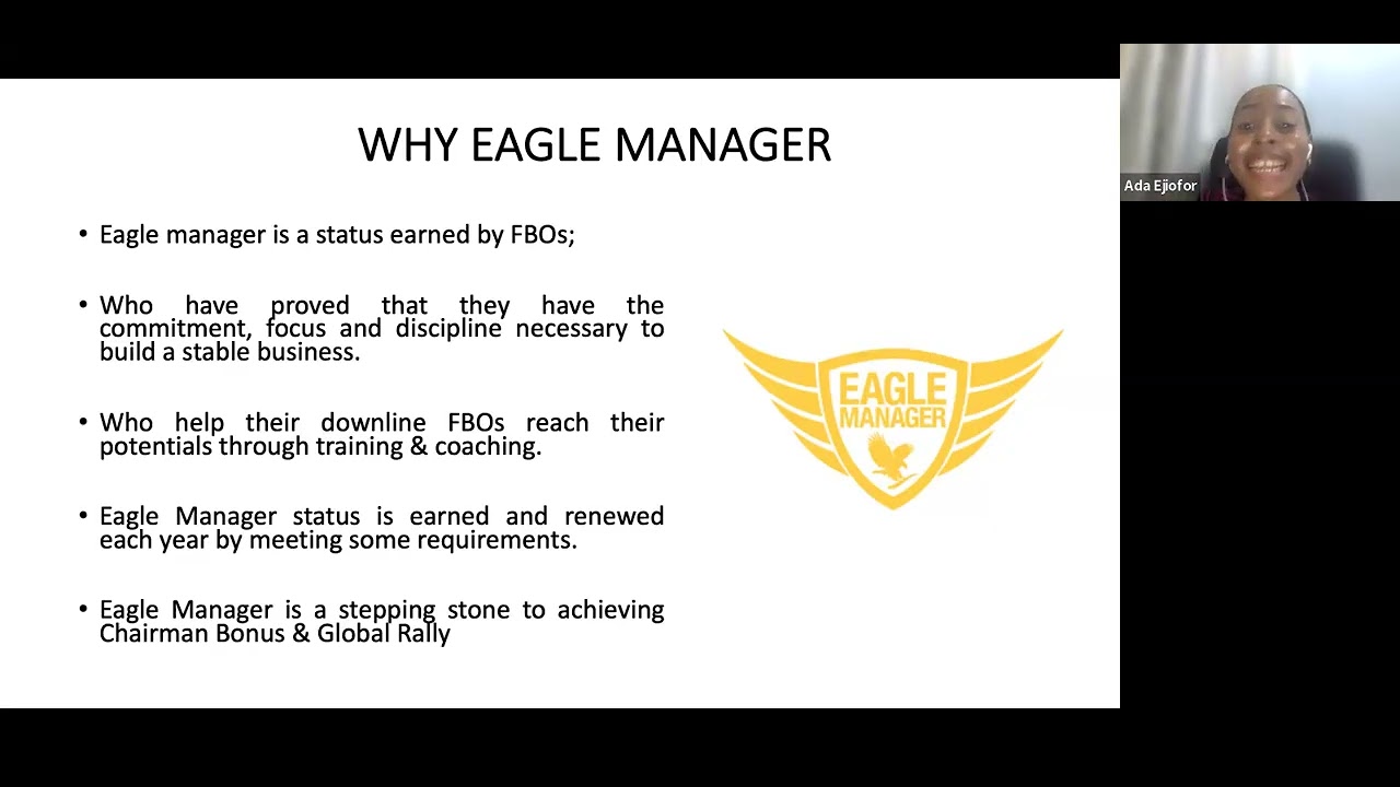 FIRST STEP TO EAGLE MANAGER TRAINING WITH ADA EJIOFOR - YouTube