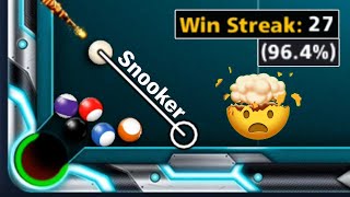 Win Streak 27 💪 I lost the Reason this 😭 Snooker Win Percentage 96.4% 8 ball pool