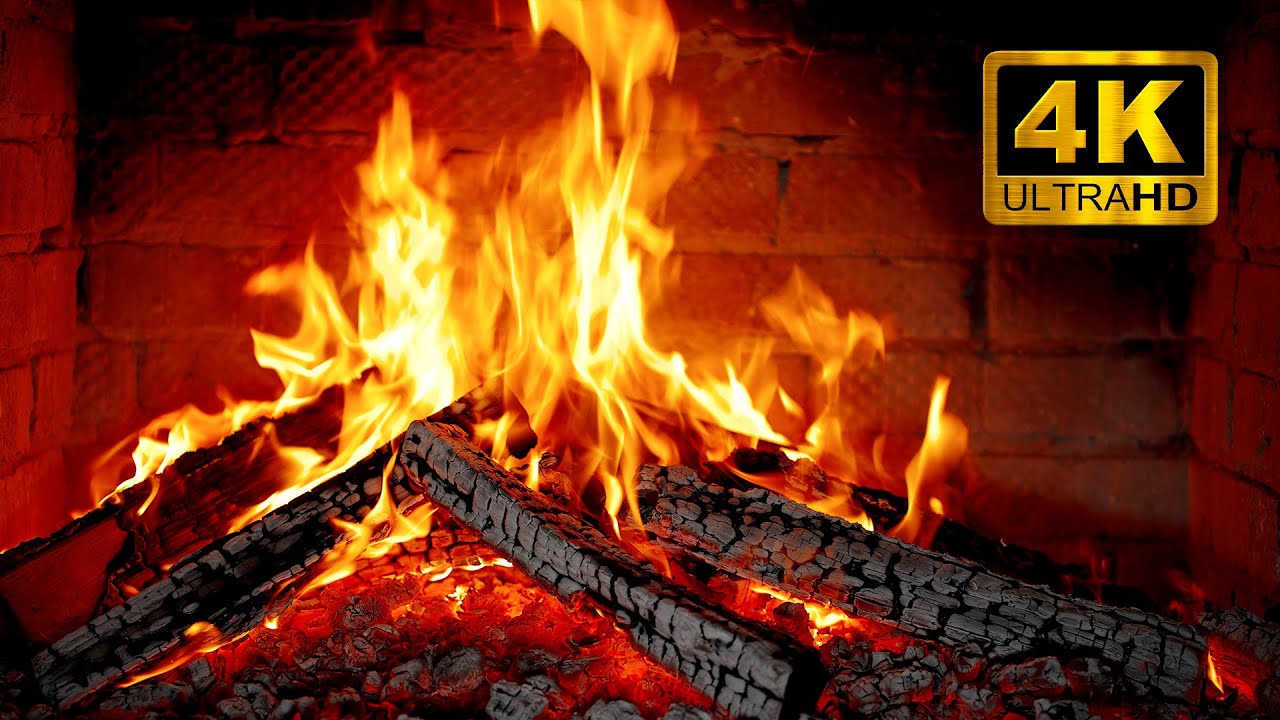 🔥 Уютный камин 4K (12 ЧАСОВ) • Звуки потрескивания огня • Атмосфера камина