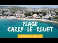 Ref:CofwR0N8d9U Carry le rouet plage - le rouet beach, provence, marseille, france - 4k drone footage