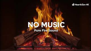 Static Fireplace 4K – Real Wood Burning Sound