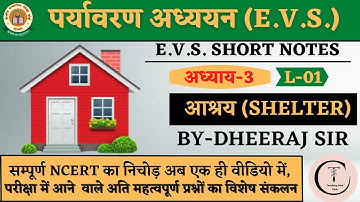 SUPERTET SPECIAL||SHELTER(आश्रय)-01|EVS|MPTET|CTET|REET|UPTET|सम्पूर्ण NCERT का निचोड़|By-Dheeraj sir