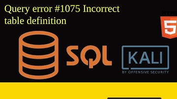 Fix MySQL ERROR 1075 (42000): Incorrect table definition