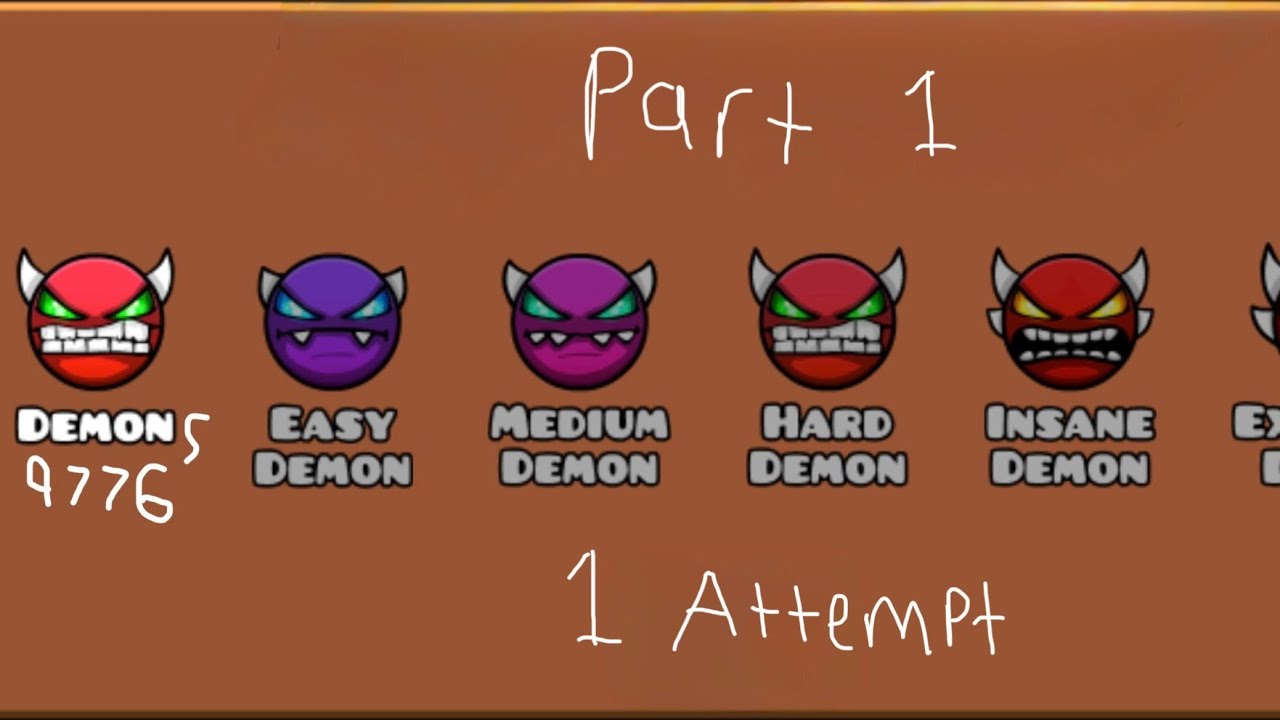 1 Attempt On EVERY Single Demon In Geometry Dash (Part 1) - YouTube