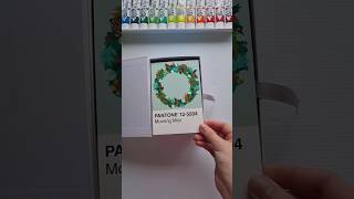 Christmas Wreath Pantone Card Painting Challenge Day 43/100 #shorts