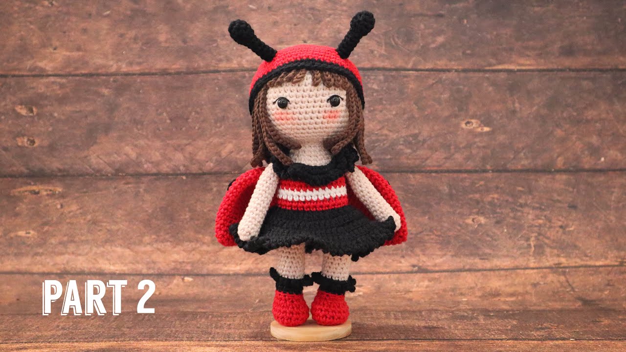 LEIA THE LADYBUG 🐞 | PART 2 | ARMS, SHOES AND LEGS, BODY | MAKING AMIGURUMI CROCHET DOLL TUTORIAL