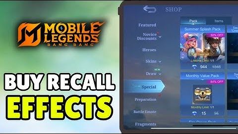 How To Buy Recall Effects In Mobile Legends Using Diamonds/Magic Dust - Get Recall In Mobile Legends