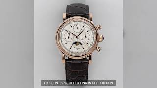 Sugess Pilot Chronograph Mechanical Watches Men Waterproof Original ST1908 Movement Moon Phase Calen