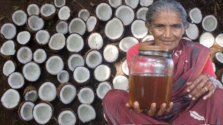 COCONUT OIL!!Traditional Coconut oil made by GRANDMA|Countryfoodcooking
