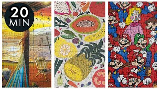 20 Minute Compilation | Jigsaw Puzzle Time Lapse | 9 Puzzles | Relaxing, No Dialogue