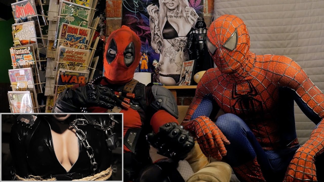 Deadpool Vs Batman Reaction Spandex With Spider Man And Deadpool Youtube