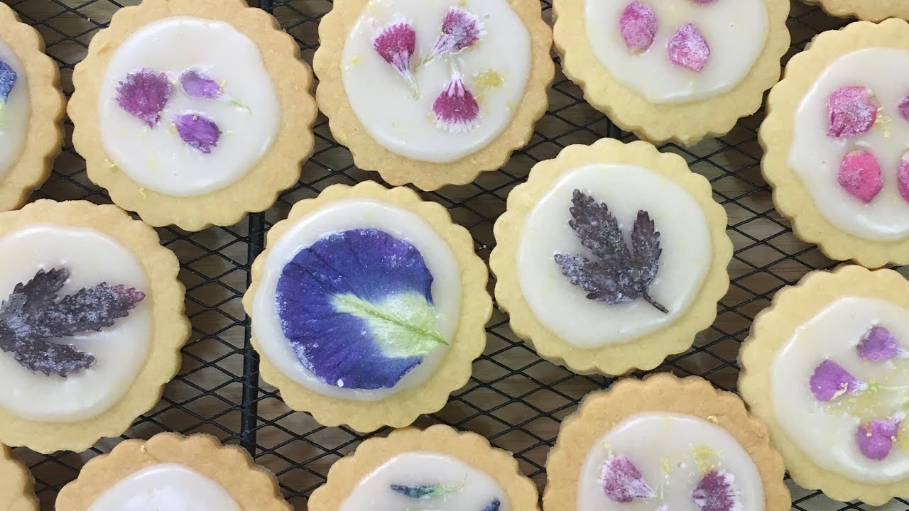 คุกกี้หน้าดอกไม้ไอซิ่งและเลมอนไอซิ่ง / lemon Icing Cookie - Candied Flowers  : kg baking