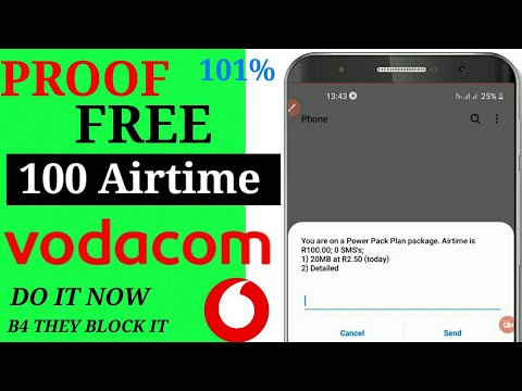 PROOF FREE R100 airtime 100% working #vodacom #proof #free #freeairtime #trick
